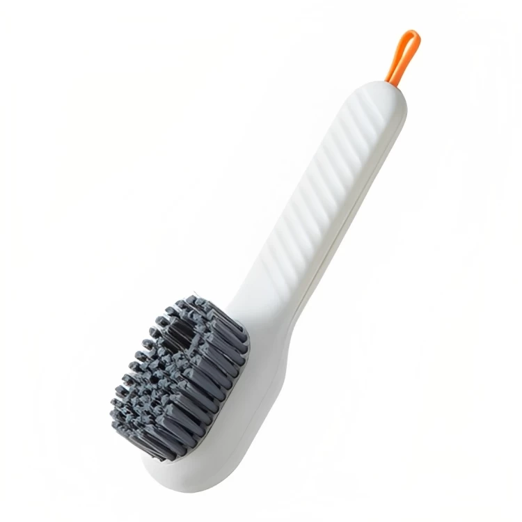 فرشاة تنظيف الأحذية مع موزع صابون - أبيض و رمادى